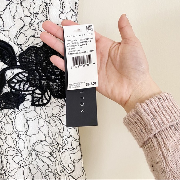 Aidan Mattox Fit & Flare Dress Size 8 New $275 - Picture 2 of 6